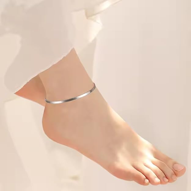 Ragya Jewels 925 Silver Anklet for Women, Single | in Pure 92.5 Sterling Silver for Girls/Women ANK-60028