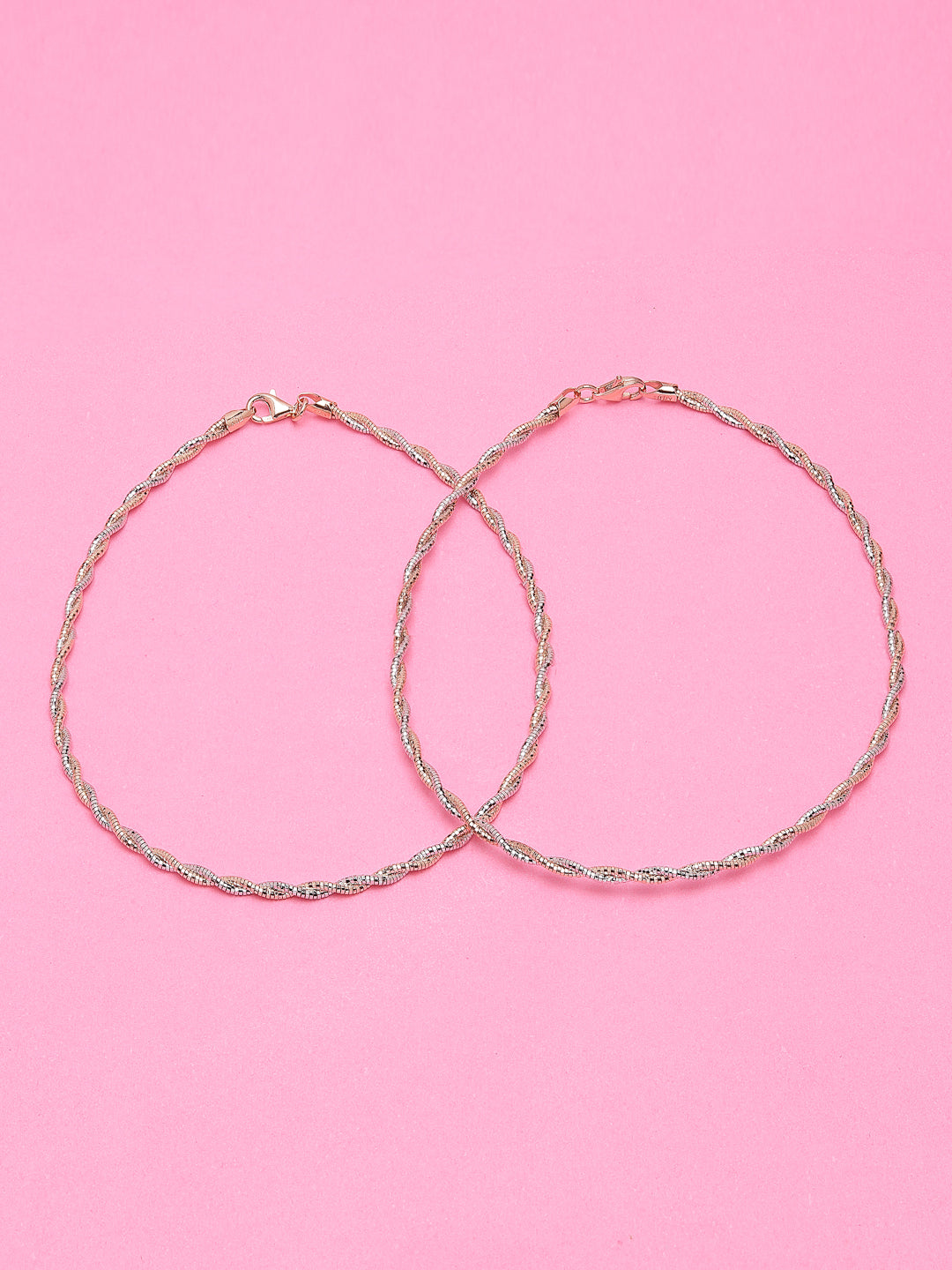 SILVER ROSE GOLD SPIN FLAIR ANKLET