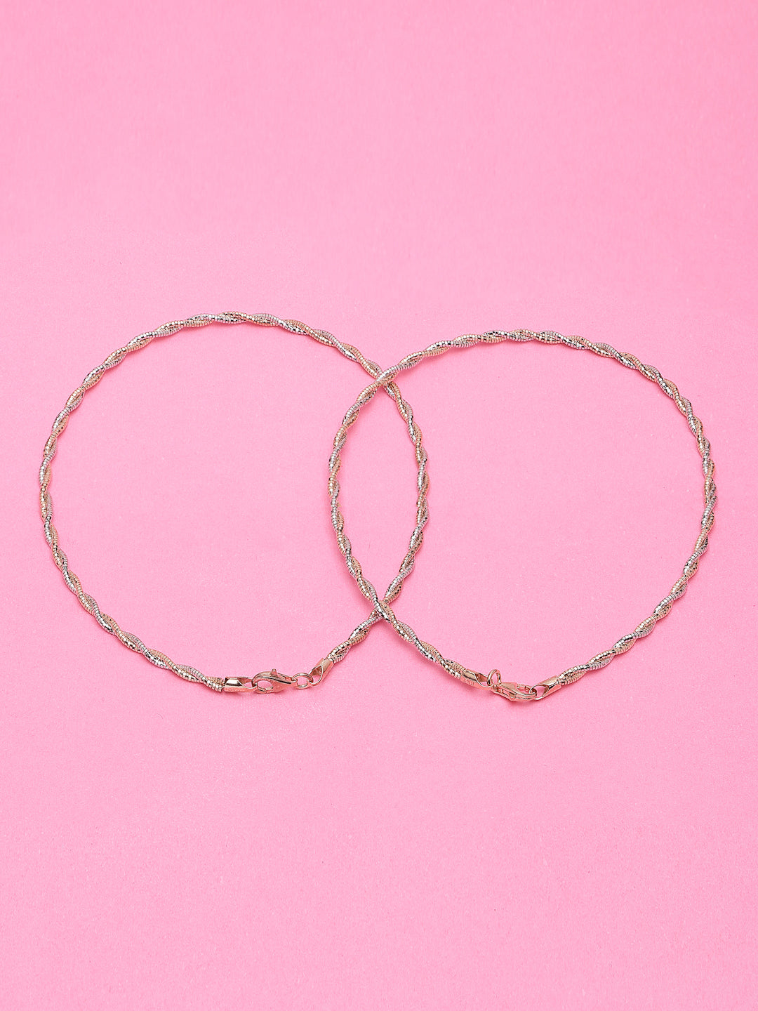 SILVER ROSE GOLD SPIN FLAIR ANKLET