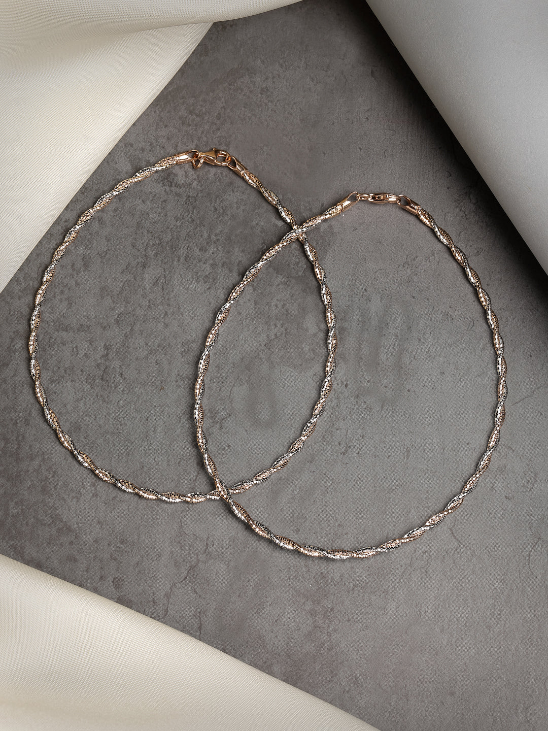 SILVER ROSE GOLD SPIN FLAIR ANKLET